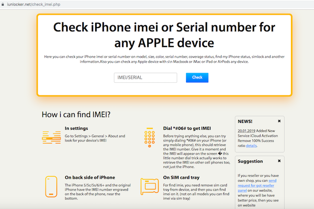 kiểm tra IMEI iPhone 