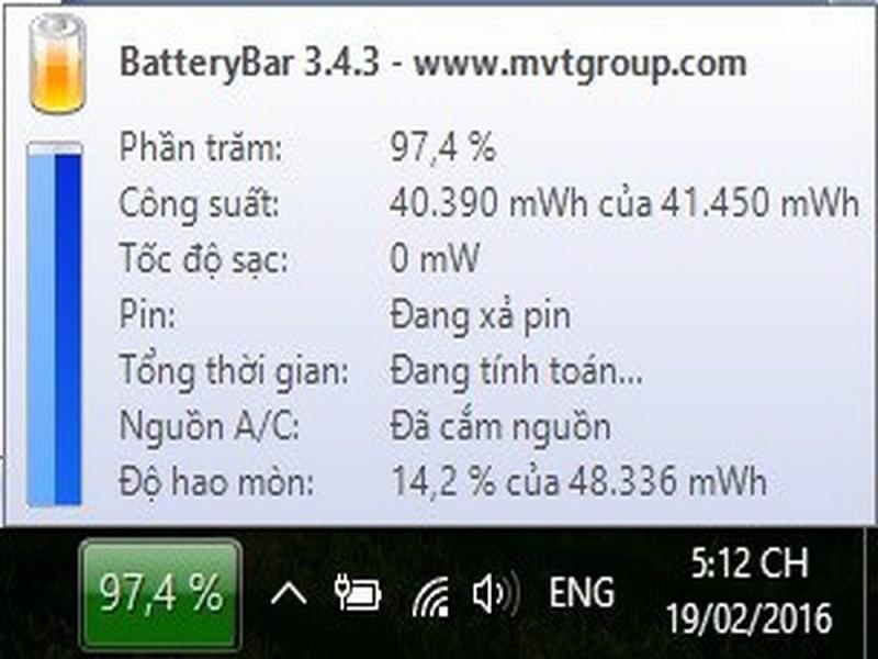 phần mềm kiểm tra pin laptop batterycare